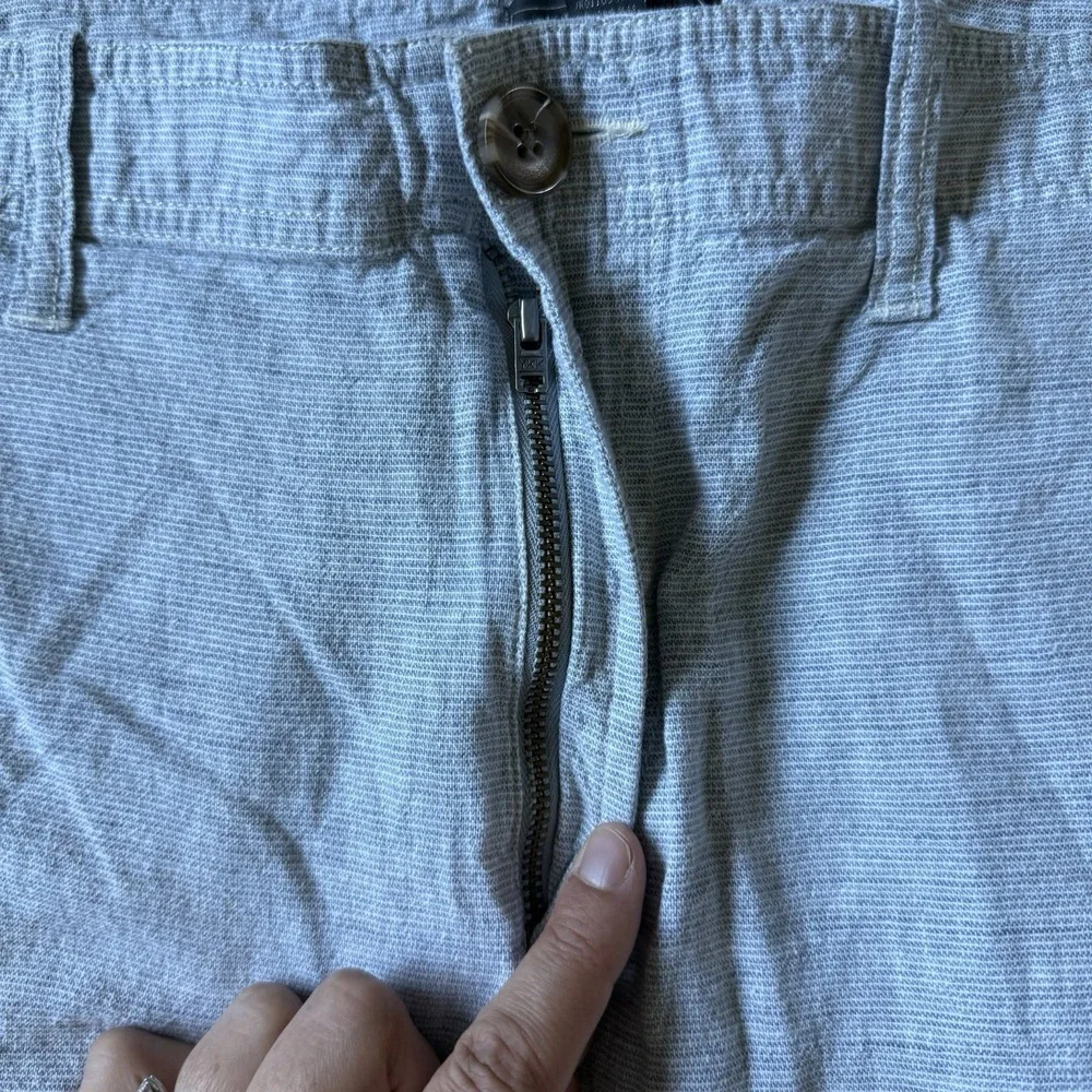 14th & Union Linen Blend Blue Textured Shorts Men's Size 40 Slim Fit Summer